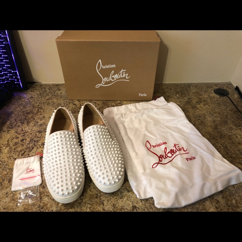 Christian Louboutin Roller Boat Flat - White Spike